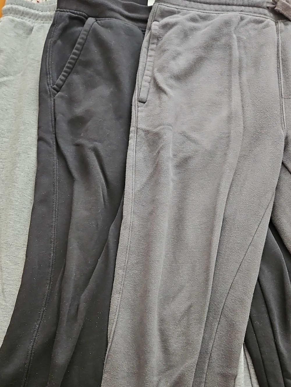3 Pairs Lot Old Navy Size Medium Men's Joggers in Black, Light Gray & Dark Gray
